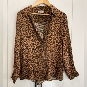 Leopard Print Button Down Shirt